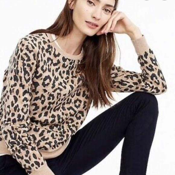 Merino Cheetah Crewneck Sweatershirt - Picture 2 of 3